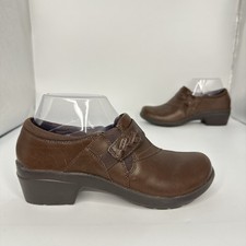 Clarks-Angie Pearl Slip On Women Size 6 Loafer Brown Leather Shoe