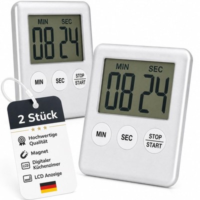 Eieruhr 2er Set Küchenuhr Kurzzeitmesser Digitale Eieruhr Timer Stoppuhr Magnet