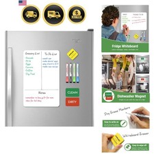 Magnetic Dry Erase Board: Small Fridge Whiteboard, Flexible Refrigerator Magn...