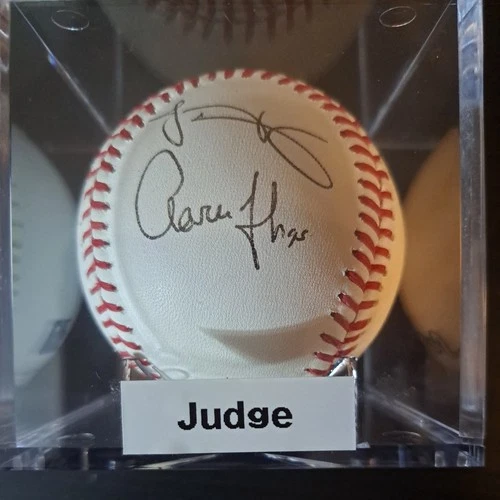 Aaron Judge Signed Autographed Baseball with cube