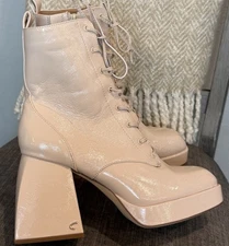 Circus By Sam Edelman 9 Karter Lace-Up Platform Granny Boot Vanilla Bean Beige