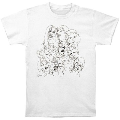 Men's Wolf Alice Group Sketch Faces Tee T-shirt Medium White