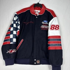 Vintage Dale Jarrett JH Designs Jacket Men's Large Leather Wool Made In USA #88