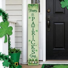St Patricks Day Porch Decor St Patricks Day Porch Sign Shamrocks Gnomes Outdoorr