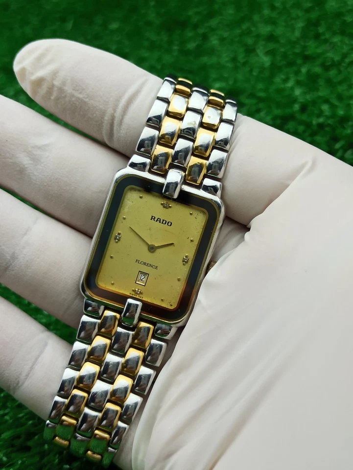 Reloj clásico Rado Florence icónico y movimiento suizo medio dorado cuarzo años 80 Foto 2 de 4