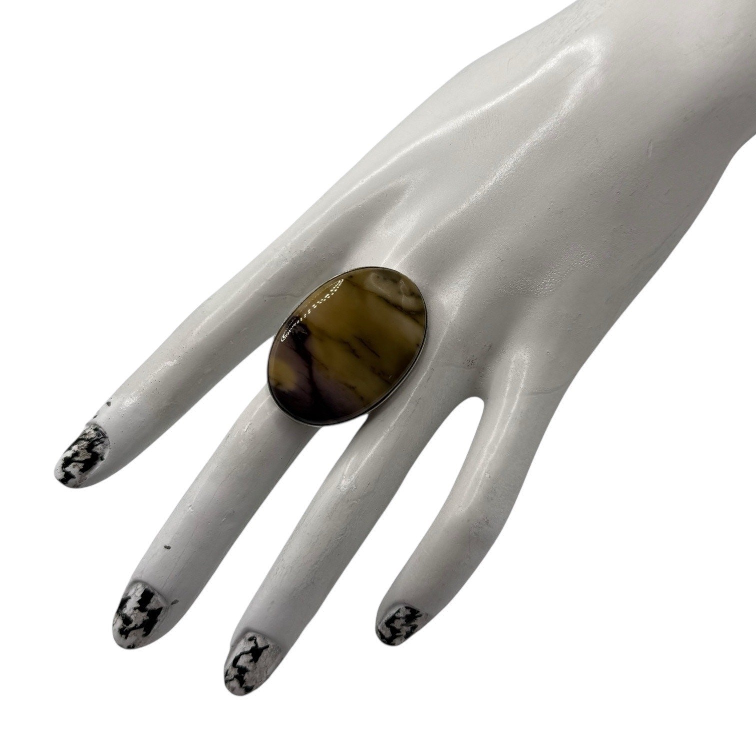 Silver Overlay Mookaite Jasper Statement Ring | S… - image 2