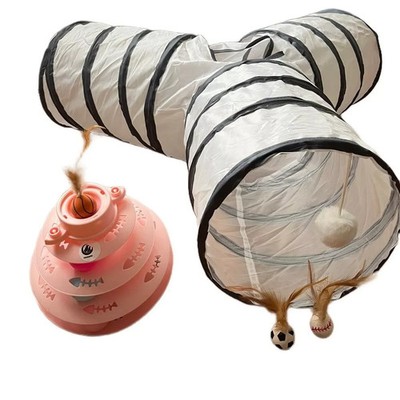 Interactive Cat s Toy Set: Tunnel, Roller-Tower with Balls, and 3 Bouncing Ball