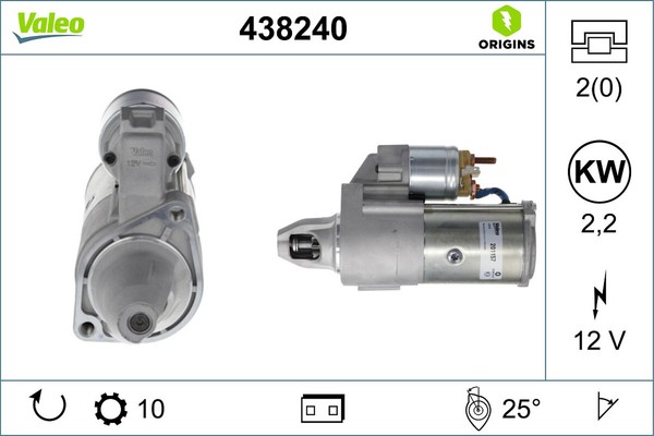 Anlasser Starter Valeo Origins - NEW O.E. Technologie 438240 FüR Cherokee WK XK-image