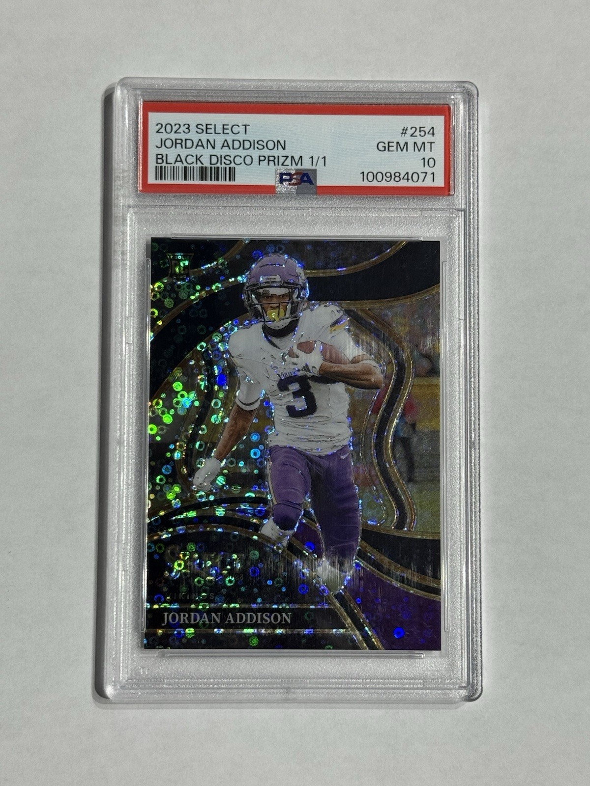 2023 Select club Level Jordan Addison #254 true 1/1 black disco prizm psa 10 🔥