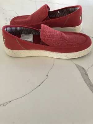 Hey Dude Sunapee Coastline Slip On Shoes Men s Size 10  Sneakers Aztec Red