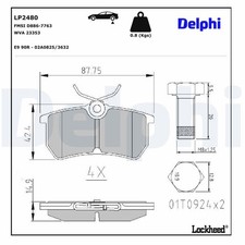 DELPHI Plaquettes de frein Arrière pour FORD Fiesta Mk6 3/5 portes (JA8, JR8)