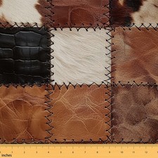 Cowhide Print Upholstery Fabric, Farmhouse Highland Cattle, Outdoor, 3 Yards