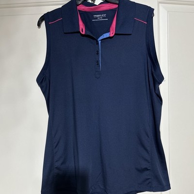 Maggie Lane Navy Sleeveless Collared Quarter Zip Golf Shirt Women's XXL