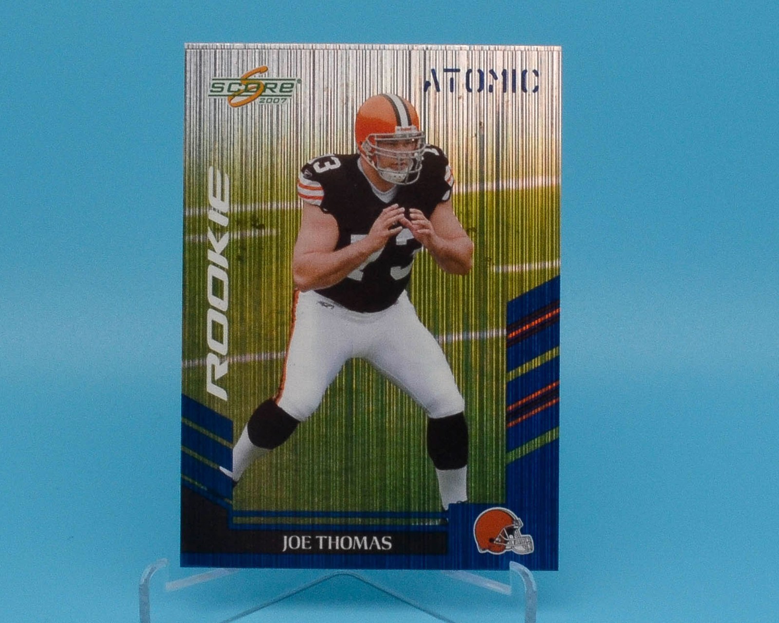 2007 Score JOE THOMAS Rookie Atomic SP Foil #355 RC • Cleveland Browns