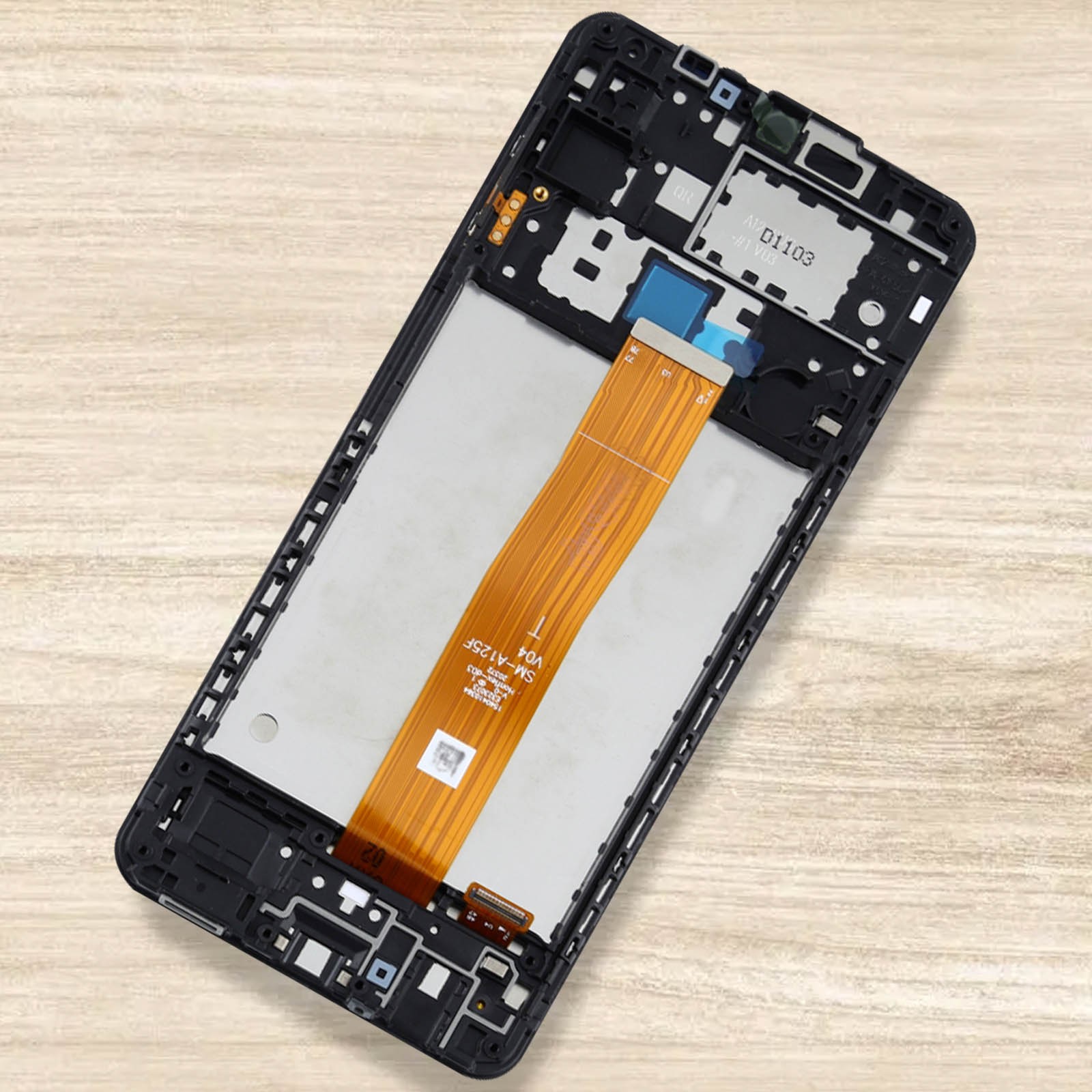 Bloc complet Galaxy A12 noir avec afficheur original et cadre assemblé - 4