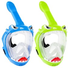 Zipoute Full Face Snorkel Mask for Kids 2 Pack 180 Panoramic Anti-Leak Anti-Fog