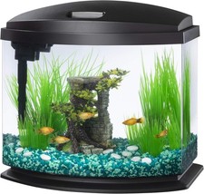 LED MiniBow Small Aquarium Fish Tank Kit W/ SmartClean Technology Black 5 Gallon
