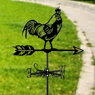 Wetterfahne mit Hahn-Motiv, Tier-Design, Metall, für den Außenbereich,