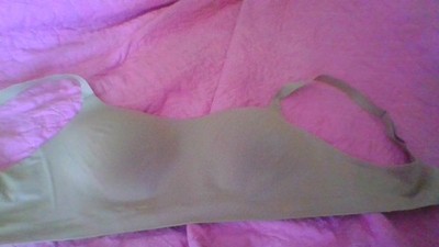 Smoothez Aerie Wireless Bra Sz L Tan Back Close Adj Strap Stretch Bralette EUC