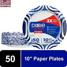 Heavy Duty Disposable Paper Plates Compostable Microwave Safe 50 Count New