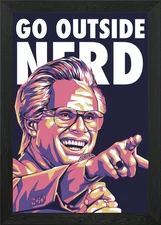 Go Outside Nerd Baby Billy Pop Art Framed Wall Art Poster Canvas Print Picture