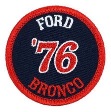 1976 Ford Bronco Embroidered Patch Black/Red Iron-On Sew-On Jacket Hat Backpack