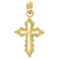 "Jfl Diamonds & Timepieces 10K Gelbgold Unisex 1\" Charm Kreuz AnhäNger"