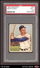 1950 Bowman #33 Ralph Kiner Pirates HOF PSA 3.5 - VG+