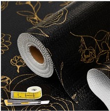 Shelf Liners For Kitchen Cabinets 12in X 20ft Non Adhesive Black Floral