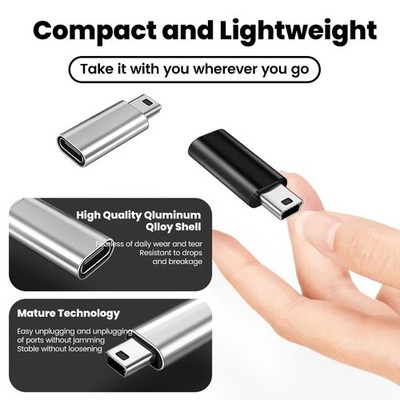 USB C to Mini USB Adapter, Type C Female to Mini USB 2.0 Male Convert Connector