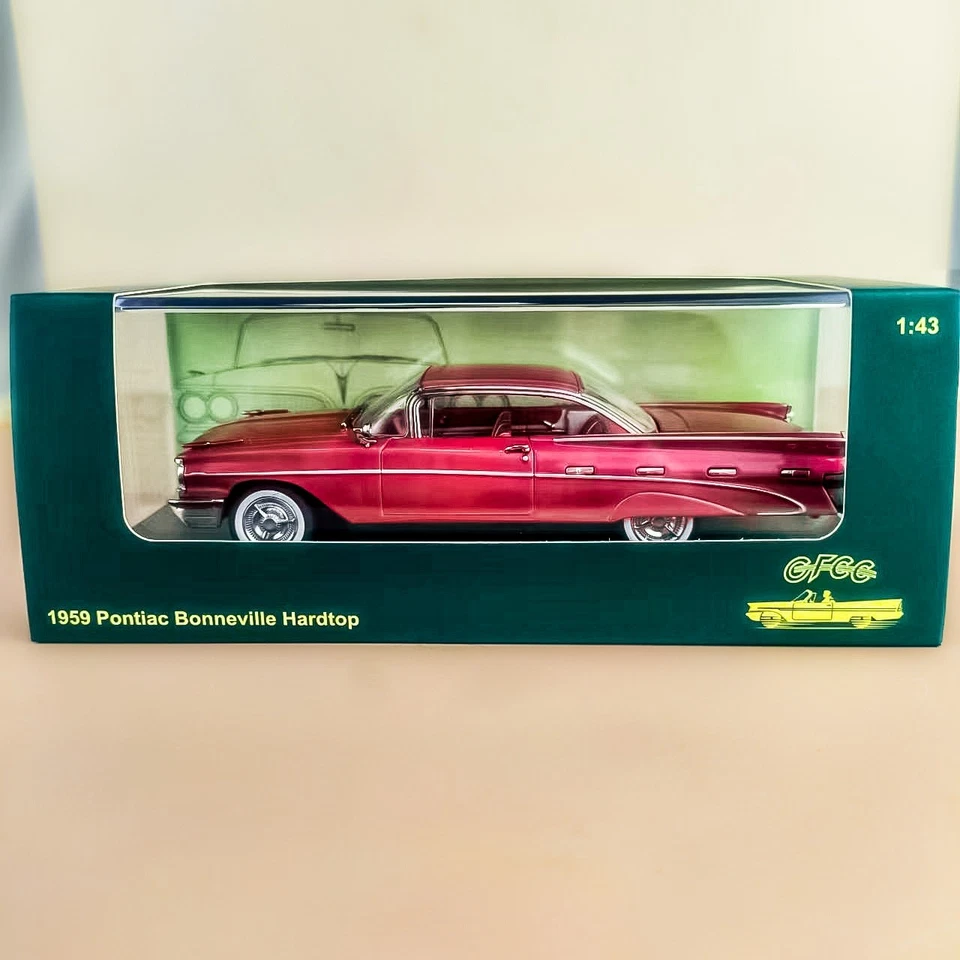 1/43 GFCC 1959 Pontiac Bonneville Hardtop Red Diecast Model Car Collection - Изображение 2 из 4