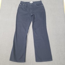 Talbots Pants Womens 8 Navy Blue Straight Leg Cotton Blend Stretch Mid Rise