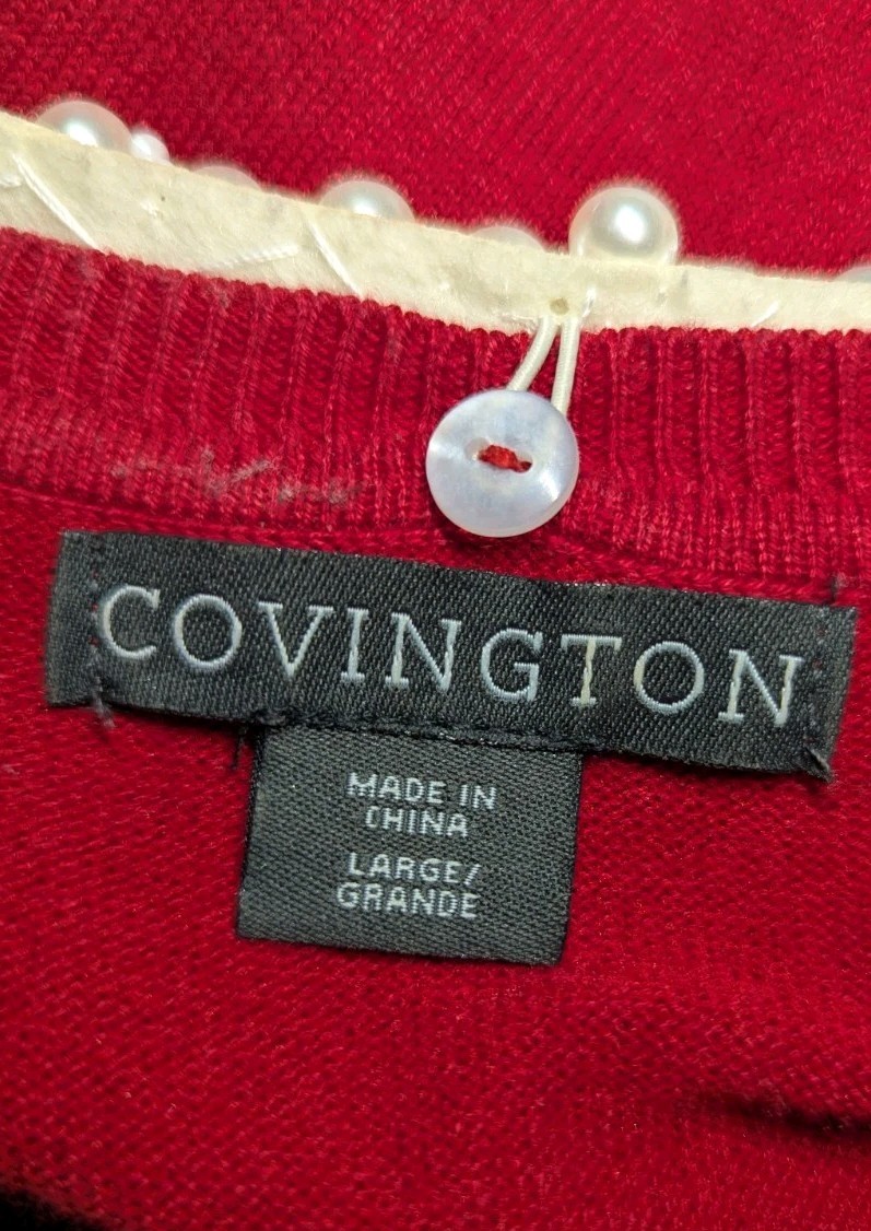 COVINGTON Rhinestone Button Up Sweater REMOVABLE … - image 7