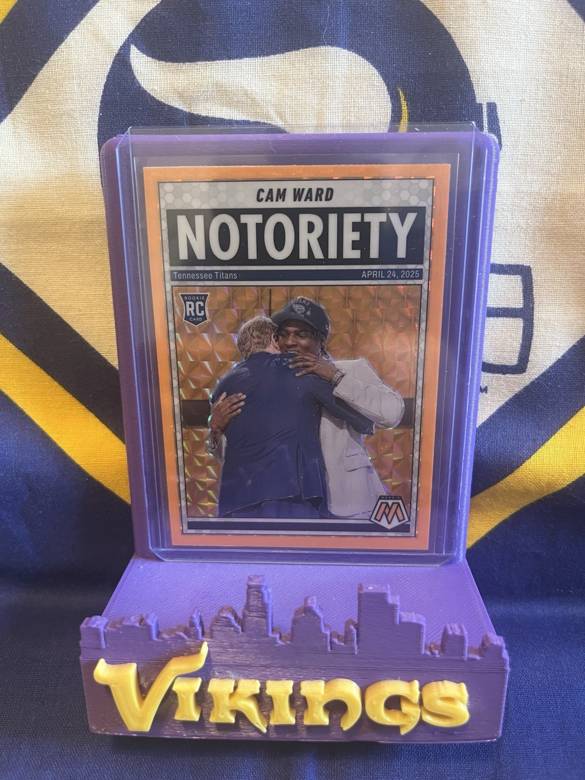 2025 Panini Mosaic - Notoriety Cameron Ward #17 Orange Fluorescent Mosaic  