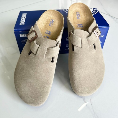 #ad Birkenstock Boston Taupe Clogs Soft Footbed Narrow Wide EU37 45 Unisex Shoes $91.00