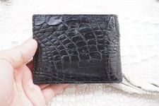 Real Genuine Crocodile Leather SKIN Men's Money Clip WALLET Black E31