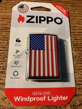 Zippo American Flag Windproof Lighter Made in USA New Sealed