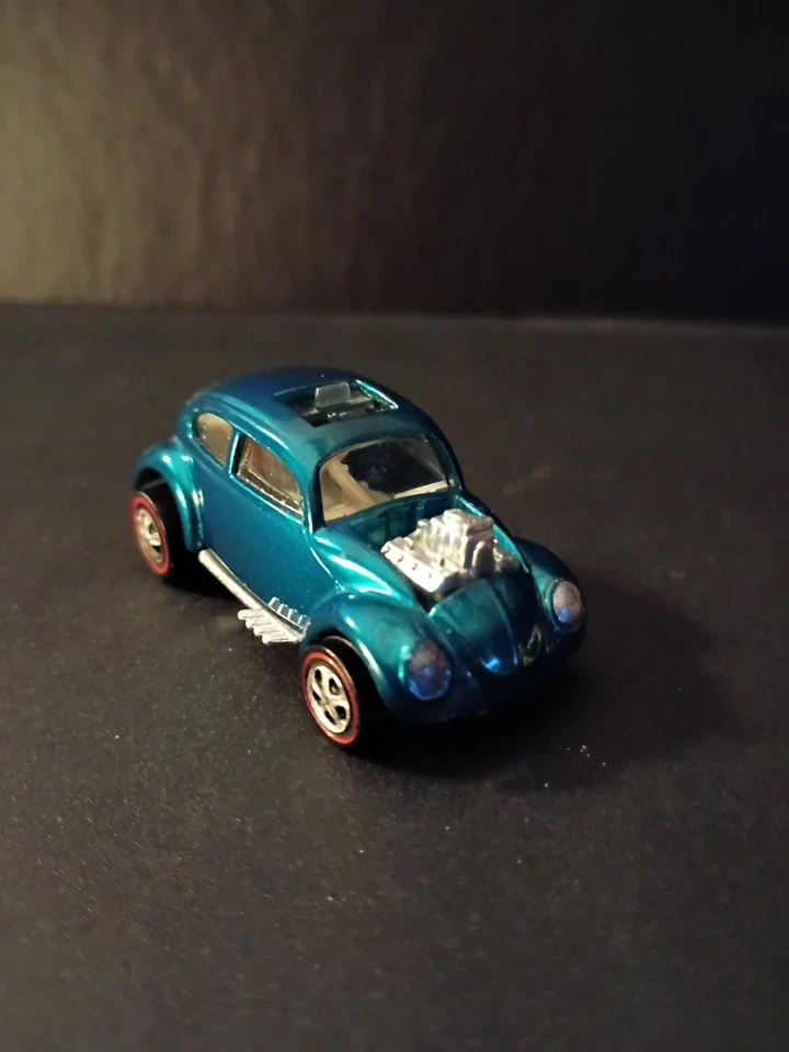 Volkswagen HotWheels Redline personalizado raro interior verde azulado/blanco 1967 Foto 3 de 4