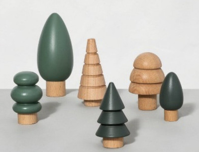 Hearth & Hand With Magnolia Wooden Kids Tree Set Natural Play Montessori Waldorf