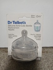Dr Talbot's Silicone Anti-Colic Bottle Replacement Nipples 2 pack slow flow 0m 