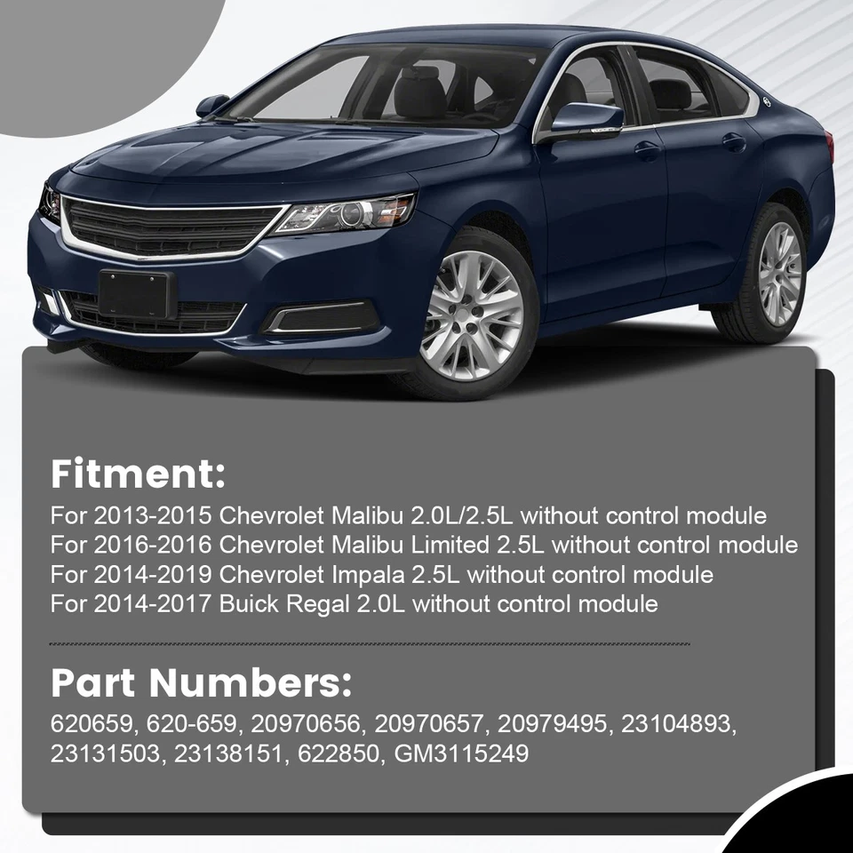 Ventilador de refrigeración del radiador compatible con Chevrolet Malibu Impala Buick Regal 2013-2019 620659 Foto 2 de 4