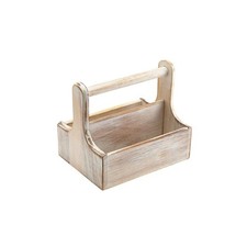 GenWare White Wooden Table Caddy 20 x 15.4 x 18cm (L x W x H) DWTC-MW Condiments