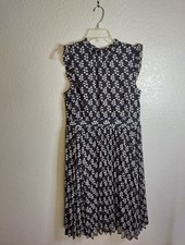 Ann Taylor Pleated Floral Sleeveless Dress Sz 8