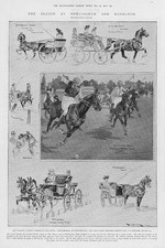 Impresión antigua 1902 - LONDRES Hurlingham Ranelagh Polo Team Carriage Driving (341)