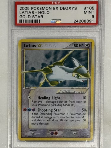 2005 POKÉMON EX DEOXYS GOLD STAR #105 LATIAS-HOLO PSA 9 WITH SWIRL