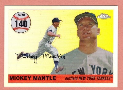 2006 TOPPS CHROME HR HISTORY REFRACTOR /500 HOF!  MICKEY MANTLE #MHRR140 YANKEES