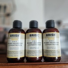 NEW Brisk Beard Grooming Shampoo Tea Tree Cedarwood 5.1 oz Lot of 3