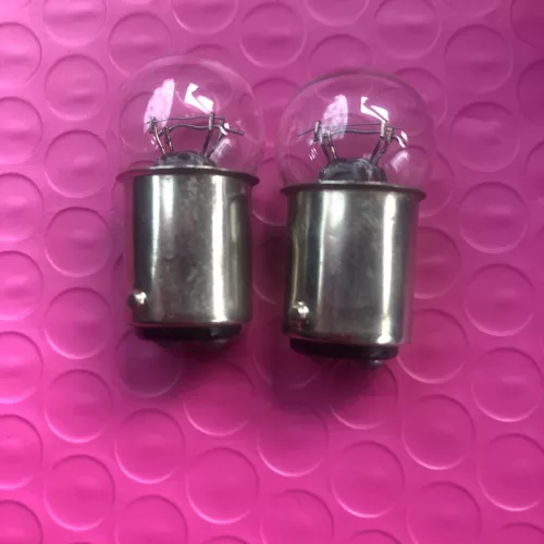 Set of 2 Mini 1157 Turn Signal Bulbs - Dual Filament Clear - Motorcycle Scooter