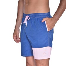 Mr. Swim Men's The Dale Color Block Swim Trunks in Denim Sz: XL R: 75 NWT