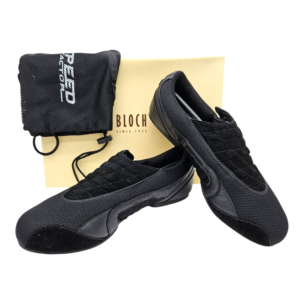 BLOCH Speed Factor Black Men's Dance Shoes, Leather/Mesh, Size 12 NEW